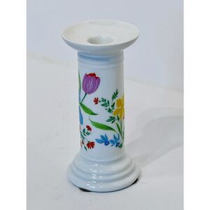 Heinrich Germany Floral Motif Tulip Candle Holder 5.5” Single Stamped Vintage